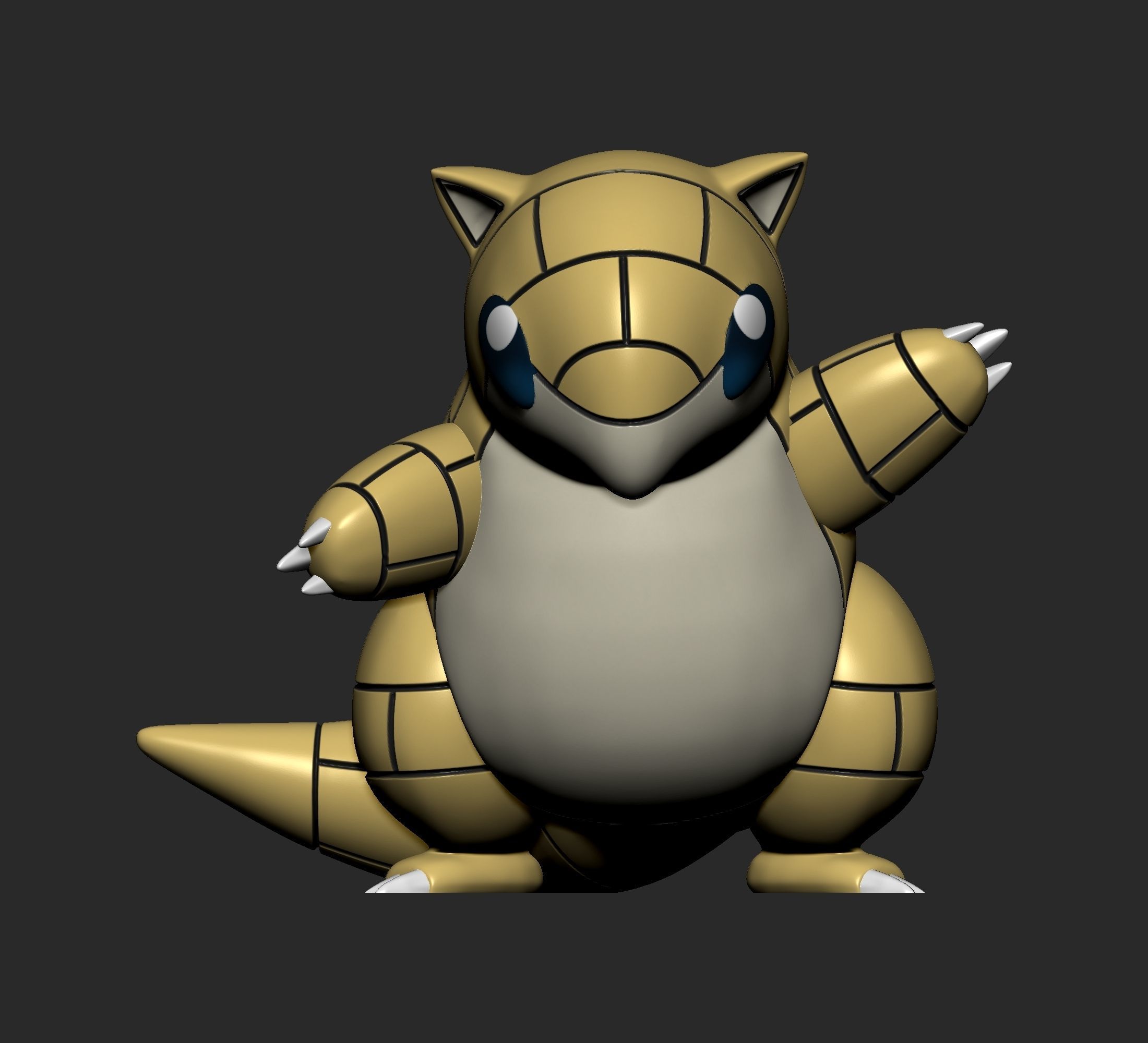 Pokemon - Sandshrew with 2 poses 3D print model_5