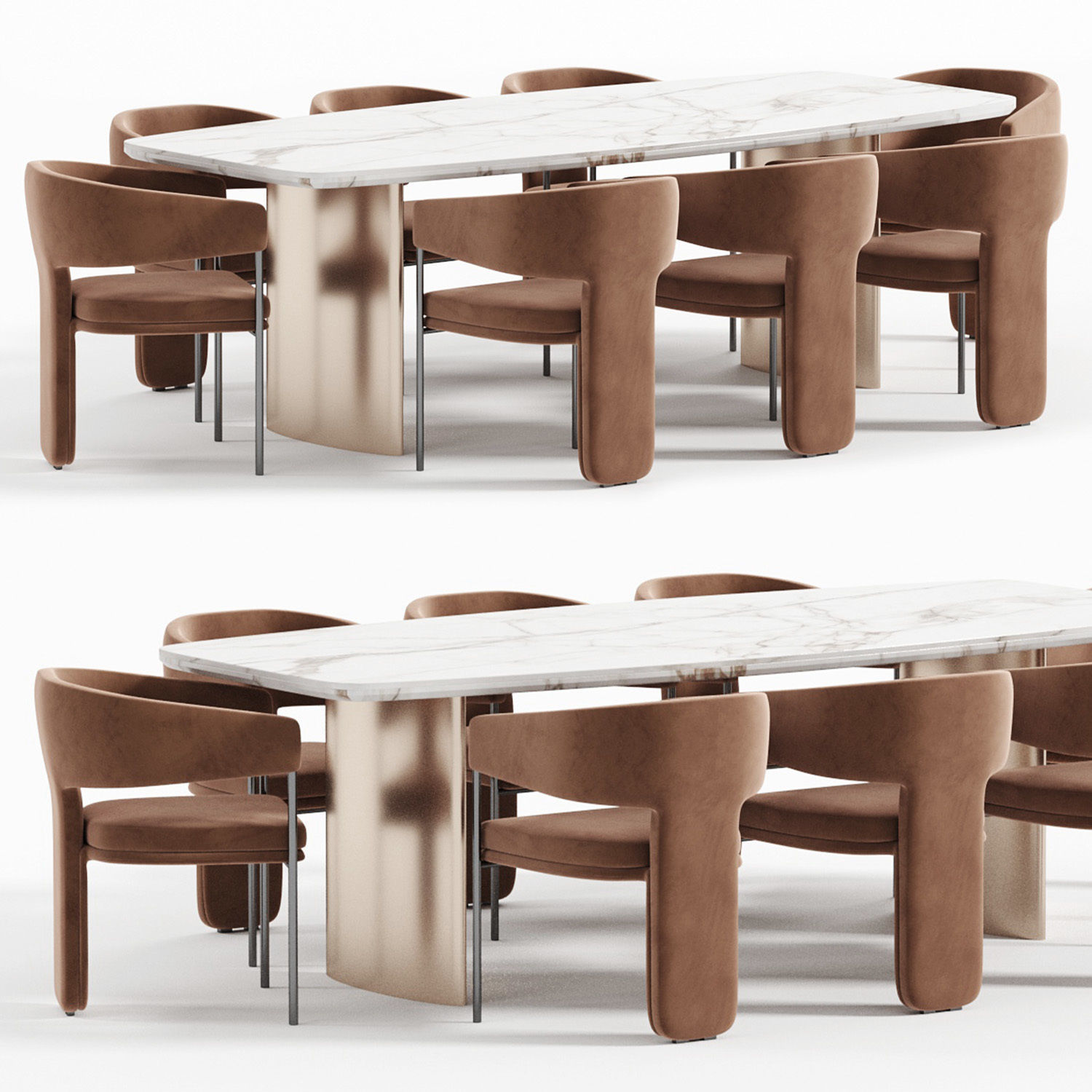  La Redoute Palazzo chair and Dining Table Low-poly 3D model_2