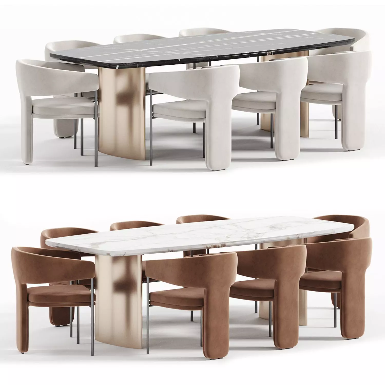  La Redoute Palazzo chair and Dining Table Low-poly 3D model_0