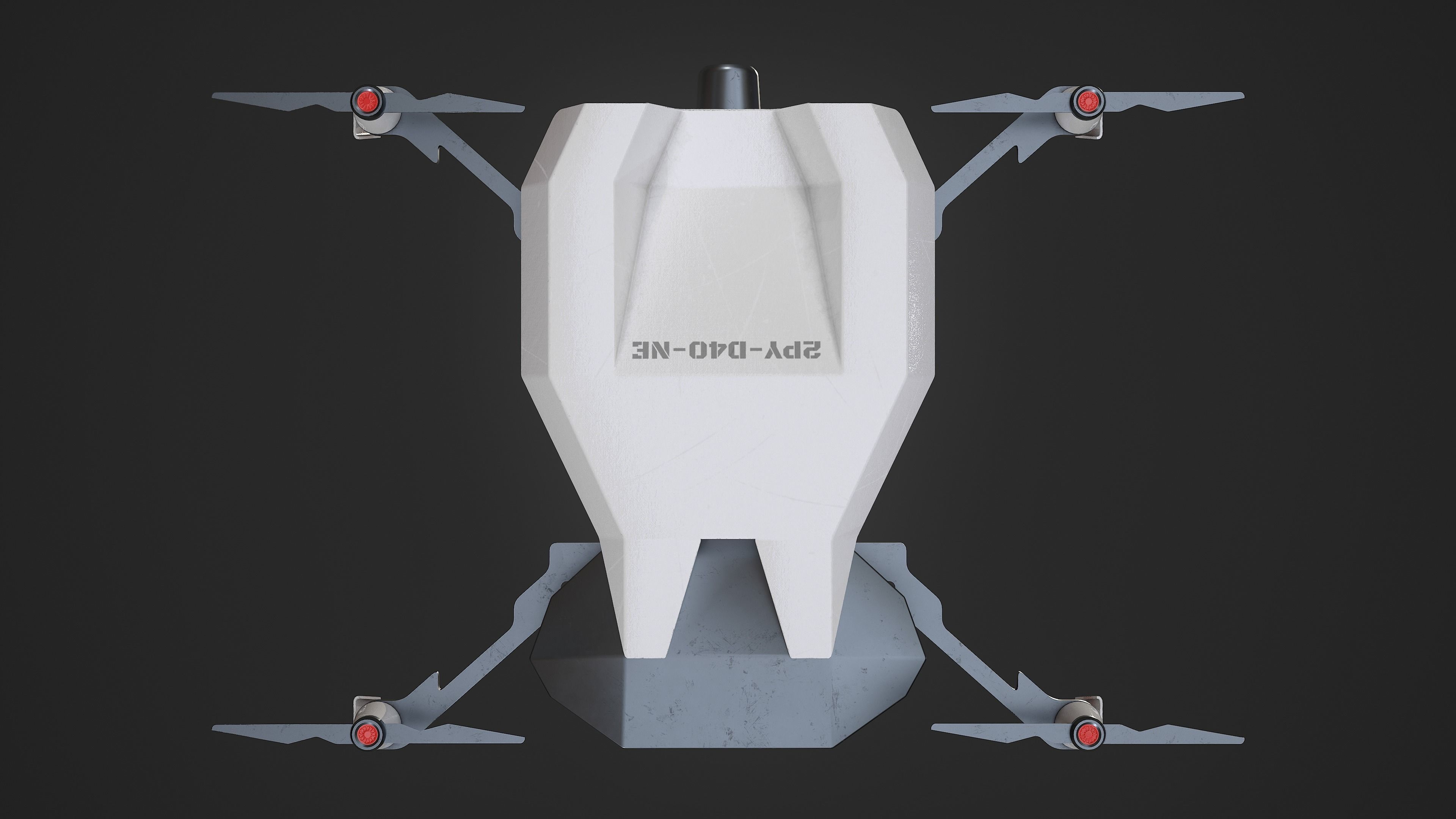 Sci-Fi Drone Low-poly 3D model_9