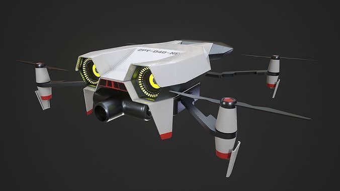 Sci-Fi Drone Low-poly 3D model