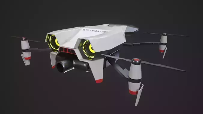 Sci-Fi Drone Low-poly 3D model