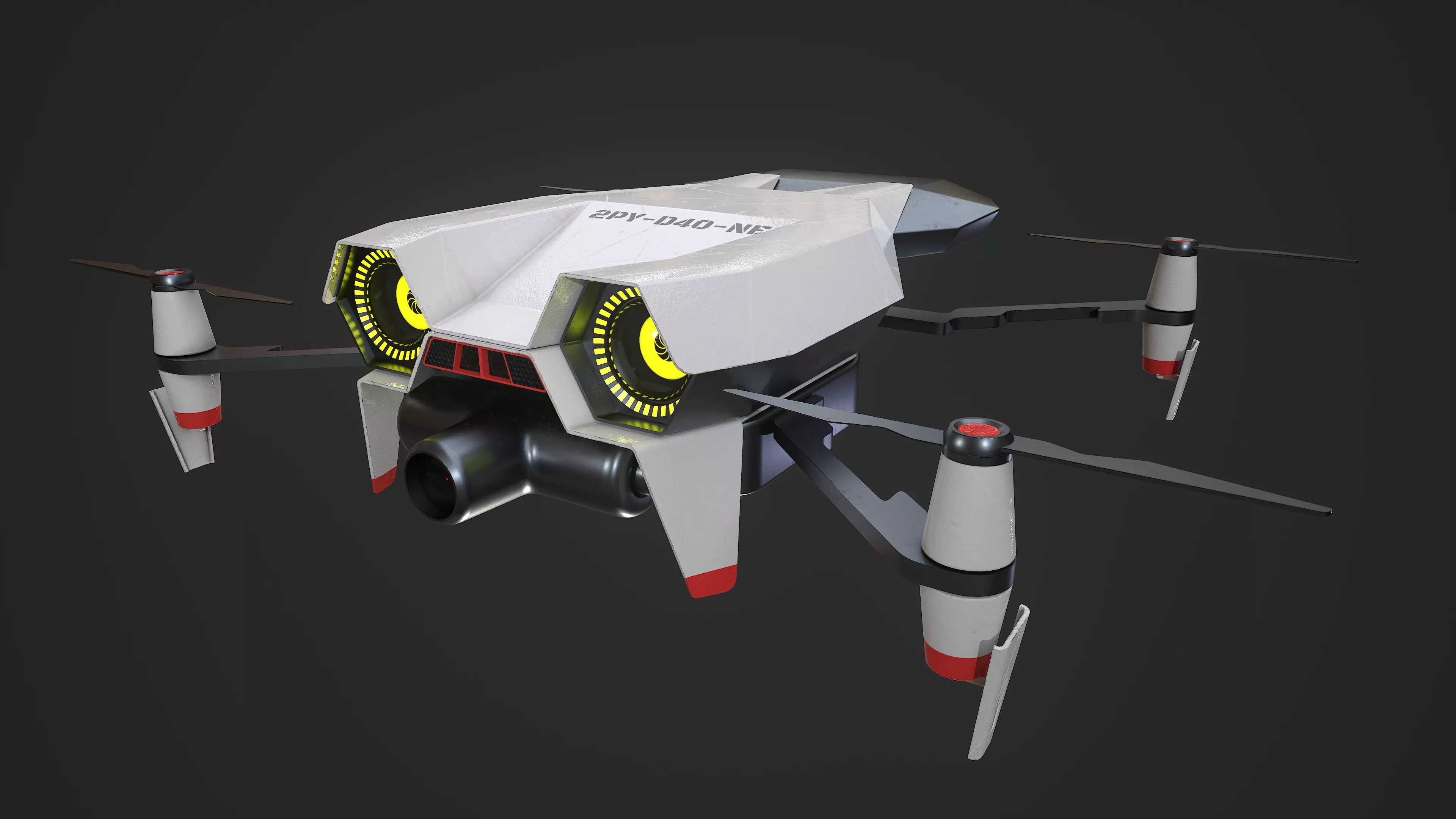 Sci-Fi Drone Low-poly 3D model_0