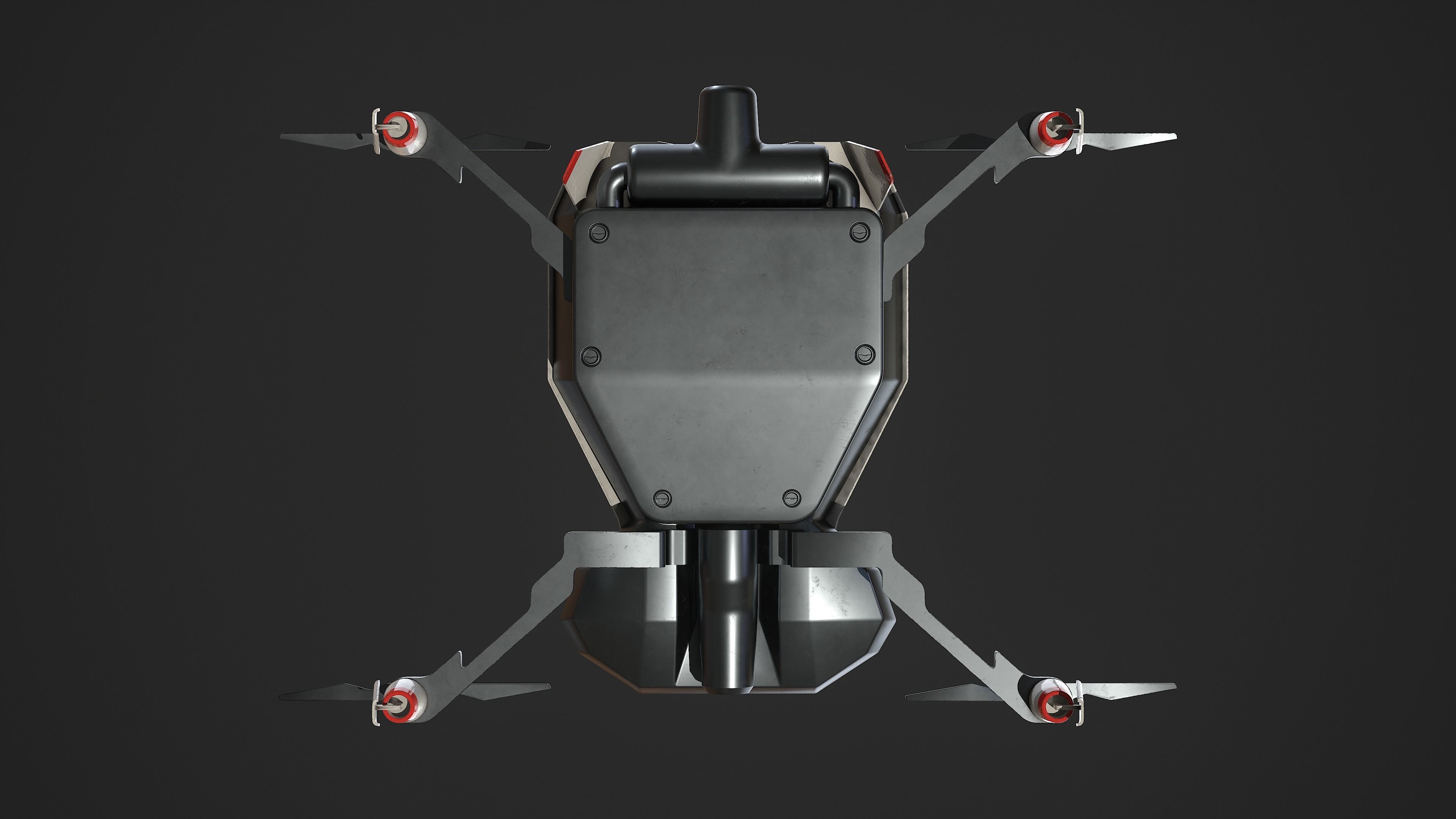 Sci-Fi Drone Low-poly 3D model_8