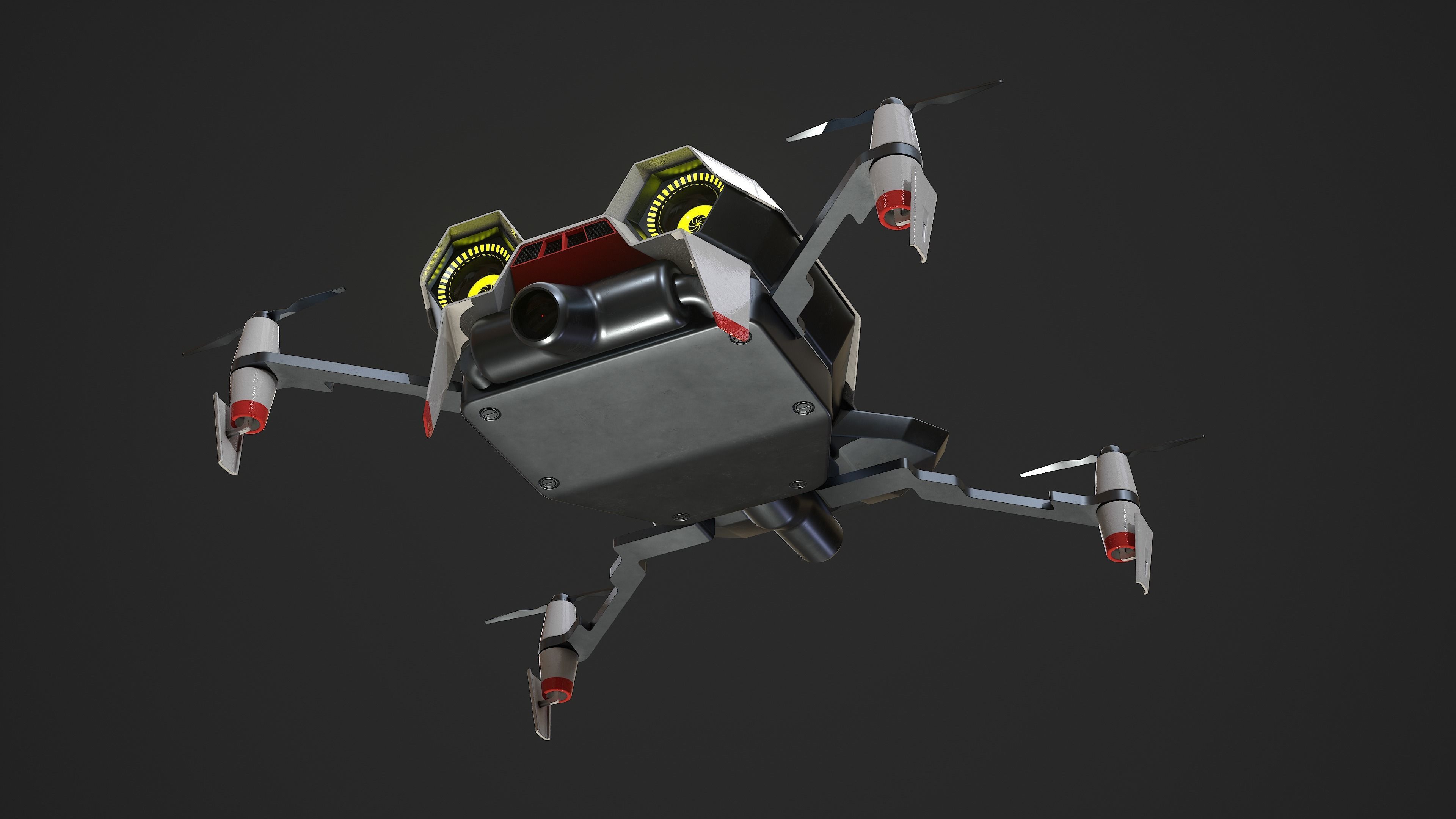 Sci-Fi Drone Low-poly 3D model_7