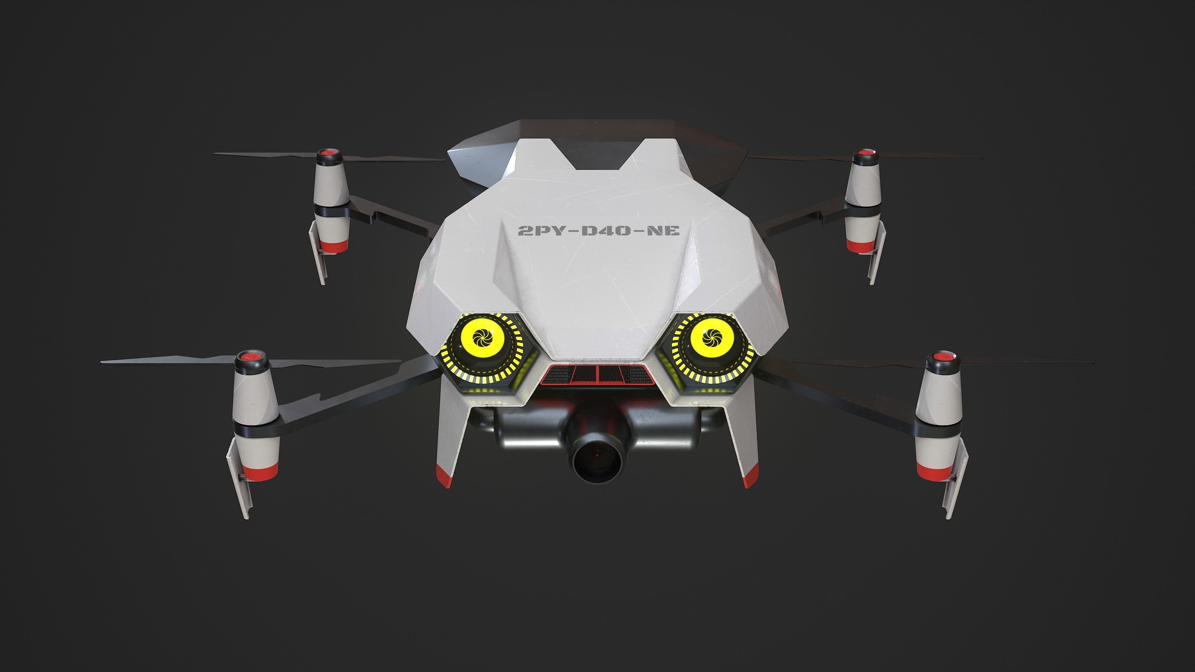 Sci-Fi Drone Low-poly 3D model_3