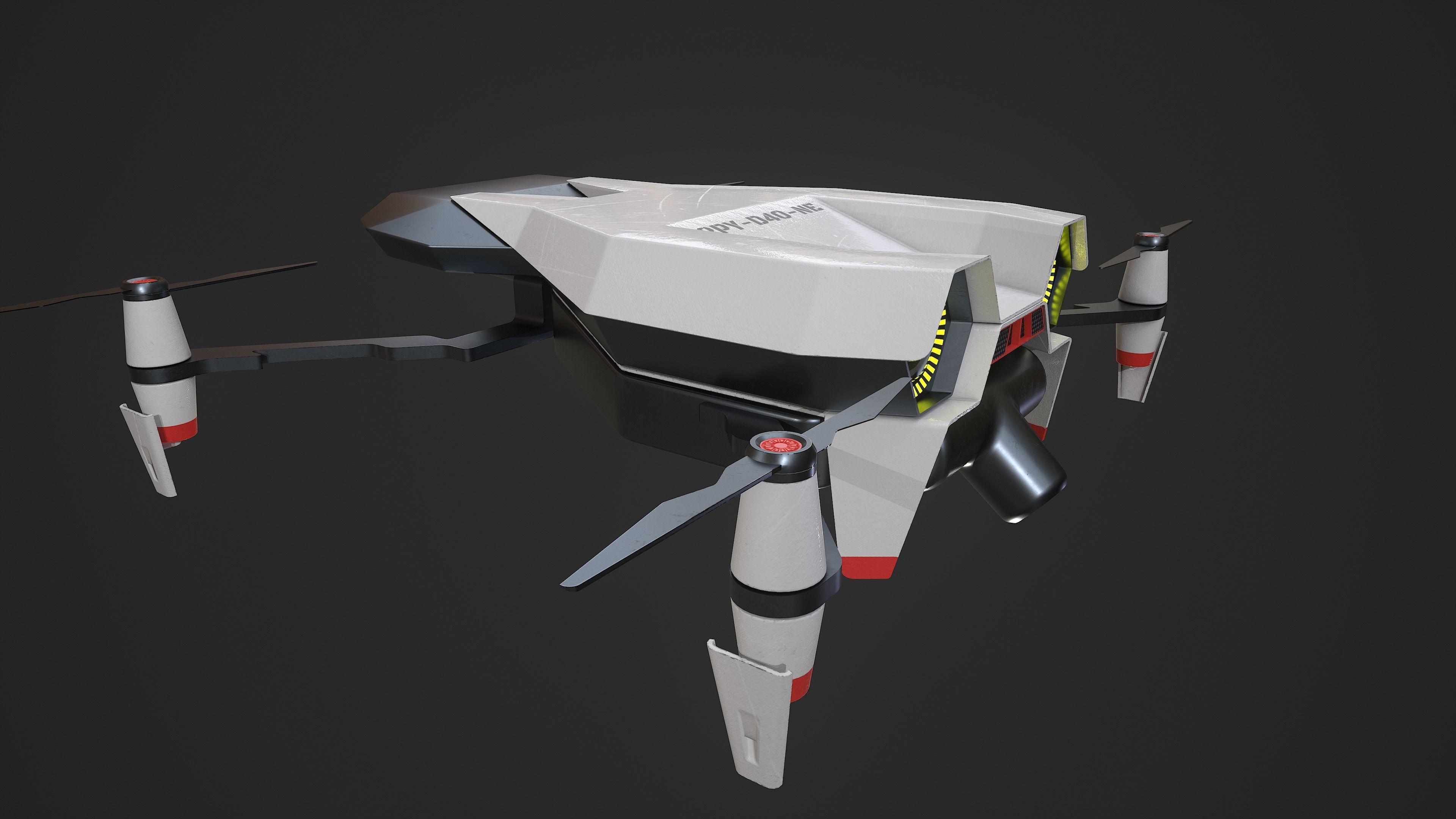Sci-Fi Drone Low-poly 3D model_4