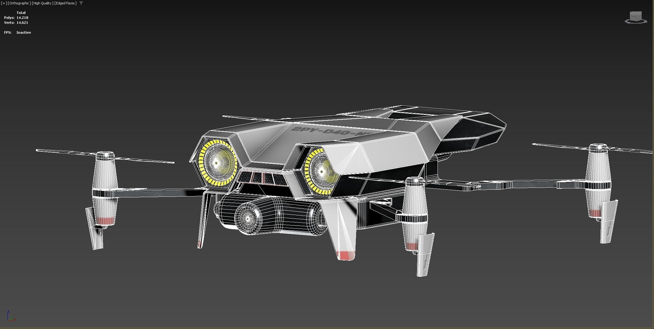 Sci-Fi Drone Low-poly 3D model_12