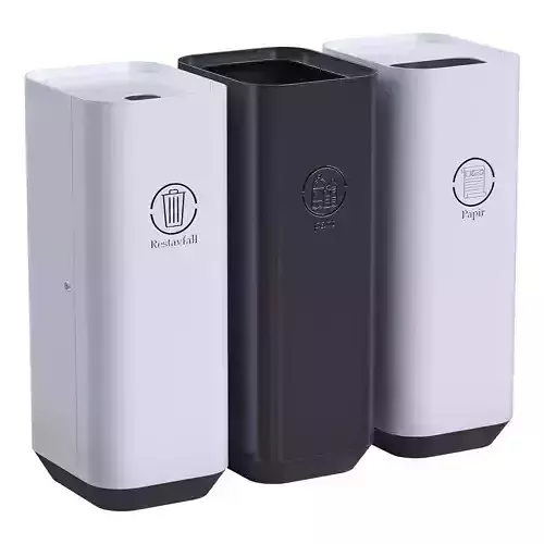 Trash Can Low-poly 3D model