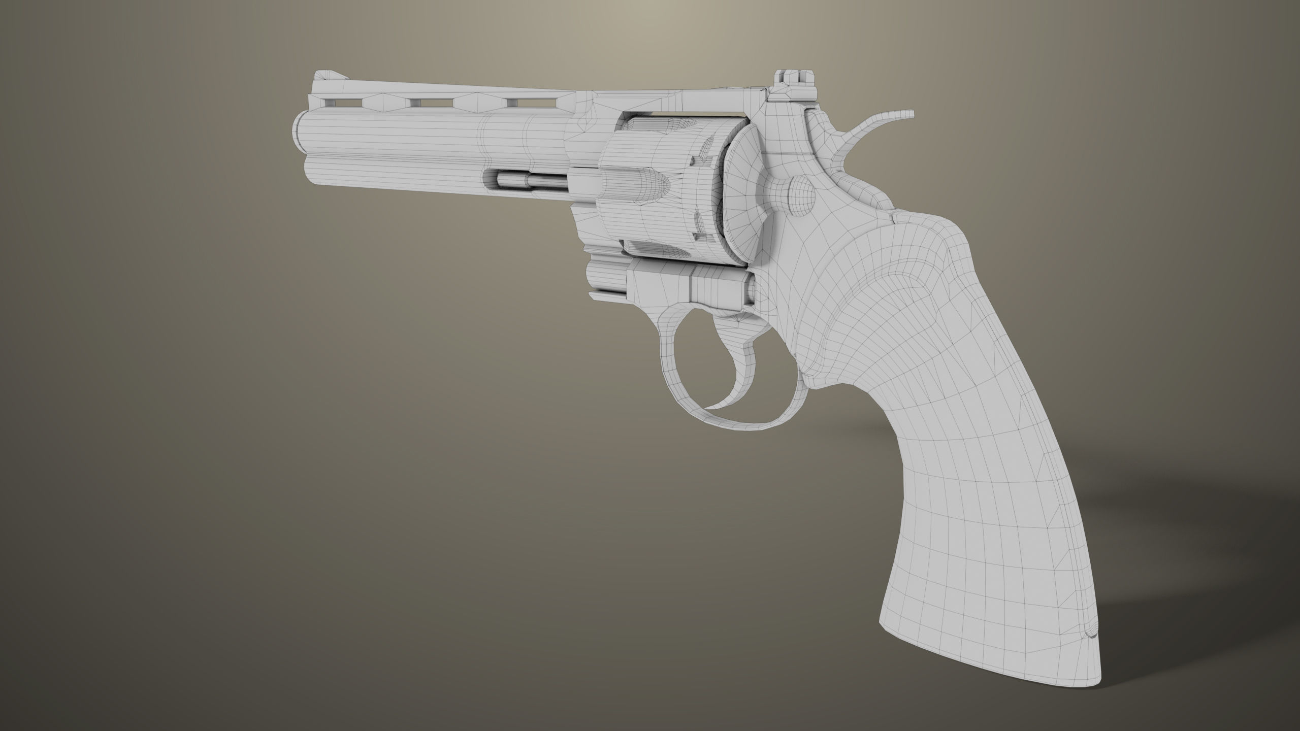 Revolver 05 Black Colt Python All PBR Unity UE Textures Low-poly 3D model_26