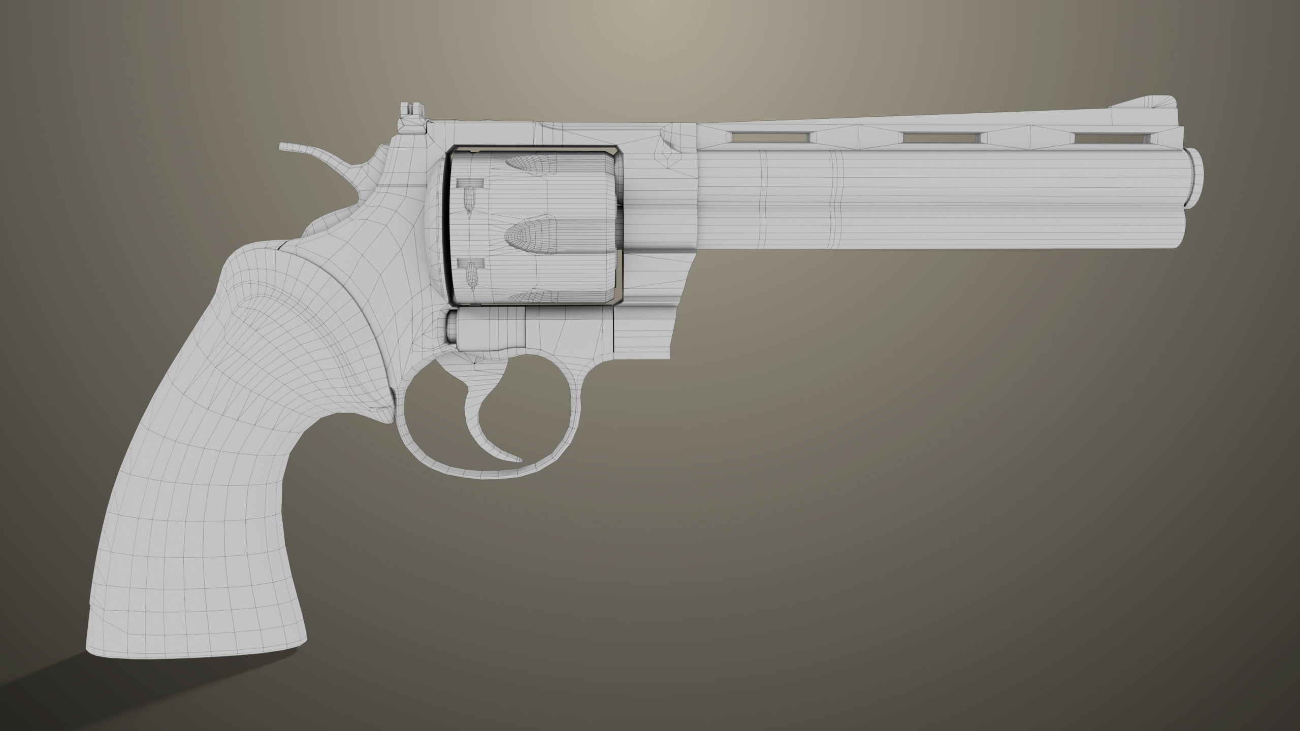 Revolver 05 Black Colt Python All PBR Unity UE Textures Low-poly 3D model_23