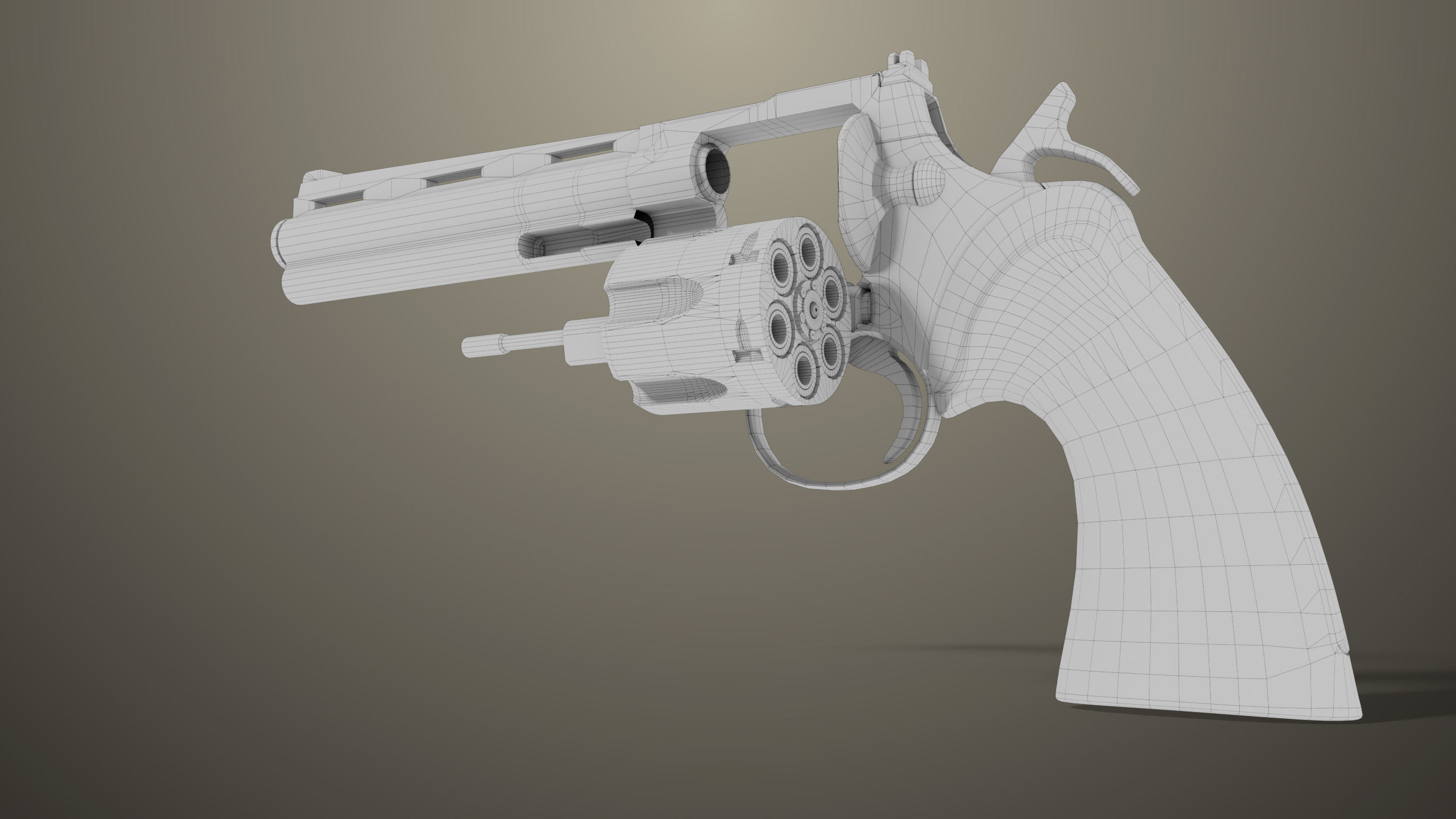 Revolver 05 Black Colt Python All PBR Unity UE Textures Low-poly 3D model_31