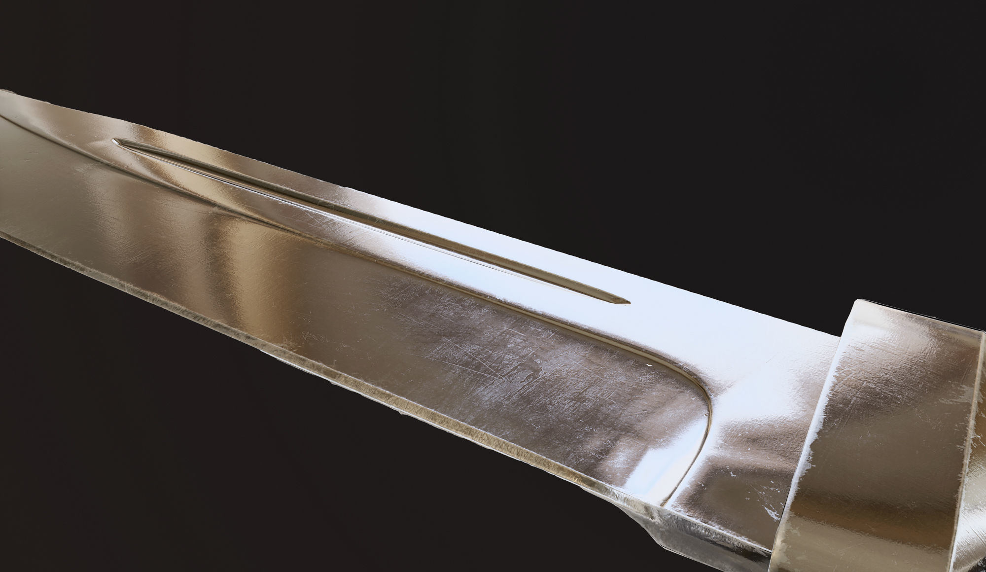 Hunting knife Low-poly 3D model_6