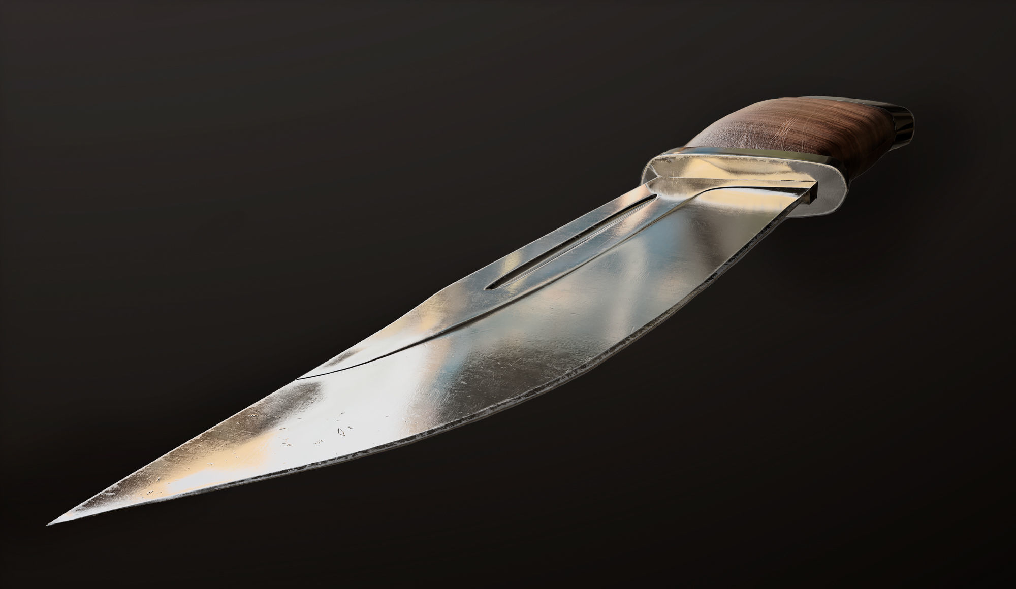 Hunting knife Low-poly 3D model_8