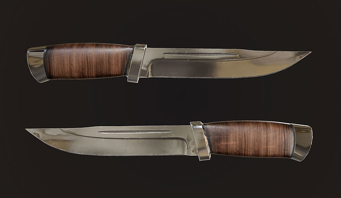 Hunting knife Low-poly 3D model