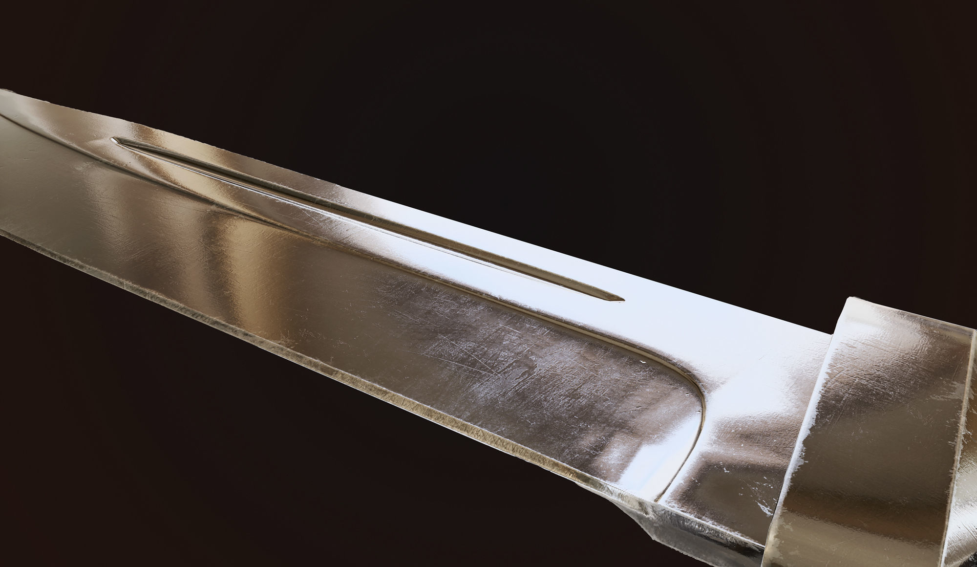 Hunting knife Low-poly 3D model_3