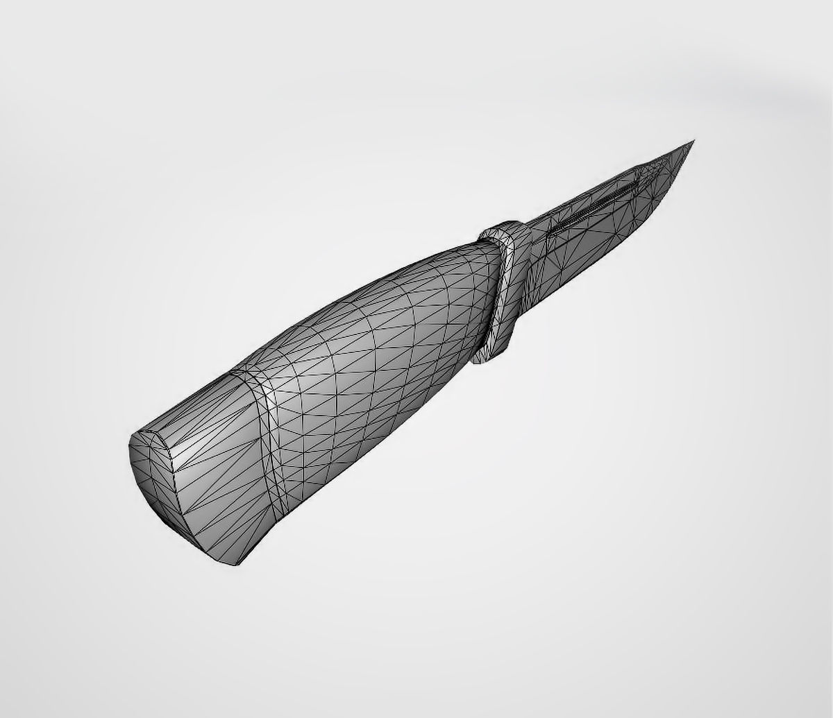 Hunting knife Low-poly 3D model_11