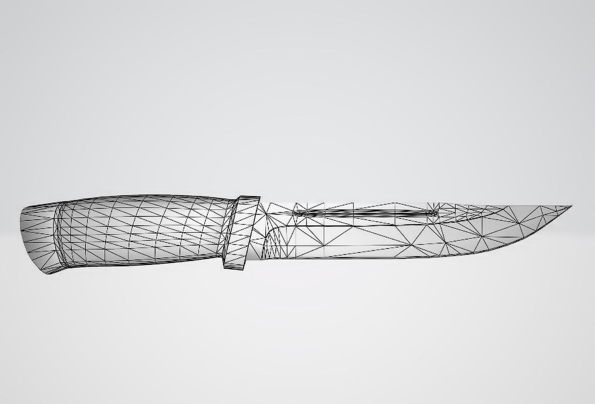 Hunting knife Low-poly 3D model_10