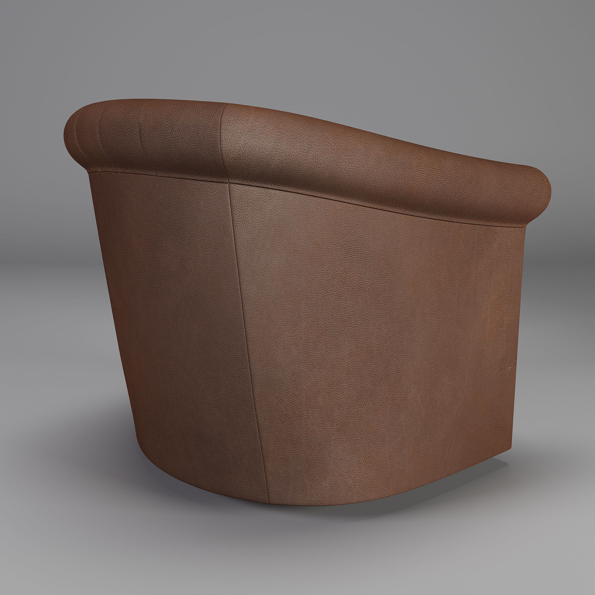 Cyrus Barrel Arm Leather Swivel Armchair 3D model_2