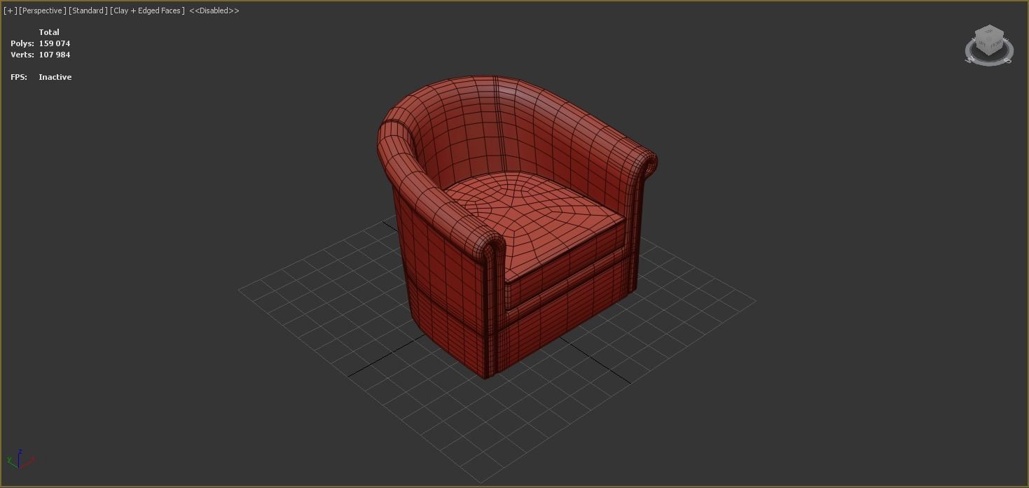 Cyrus Barrel Arm Leather Swivel Armchair 3D model_5