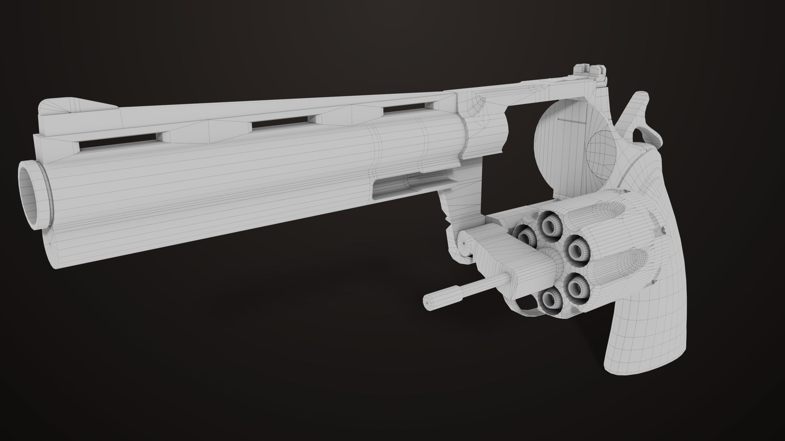 Revolver 05 Silver Colt Python All PBR Unity UE Textures Low-poly 3D model_28