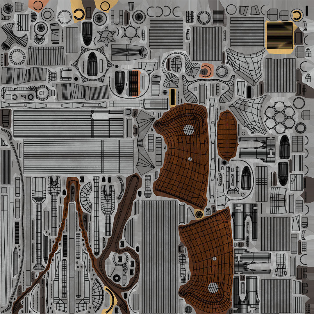 Revolver 05 Silver Colt Python All PBR Unity UE Textures Low-poly 3D model_33