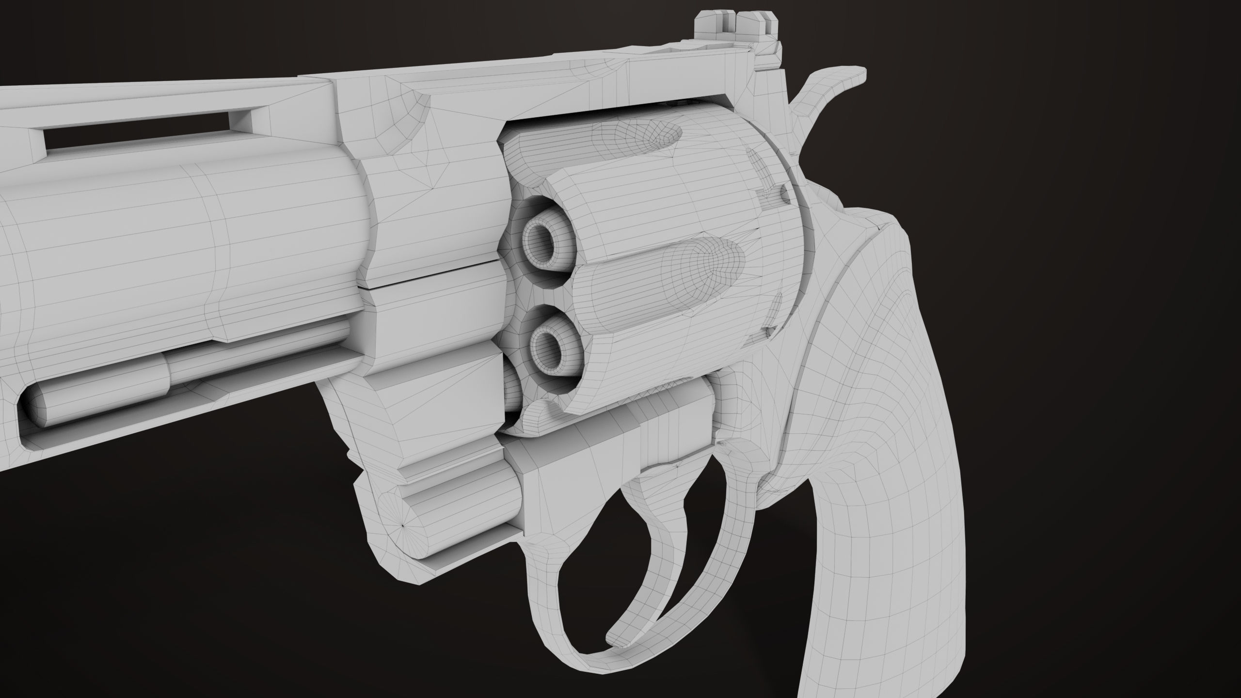 Revolver 05 Silver Colt Python All PBR Unity UE Textures Low-poly 3D model_27