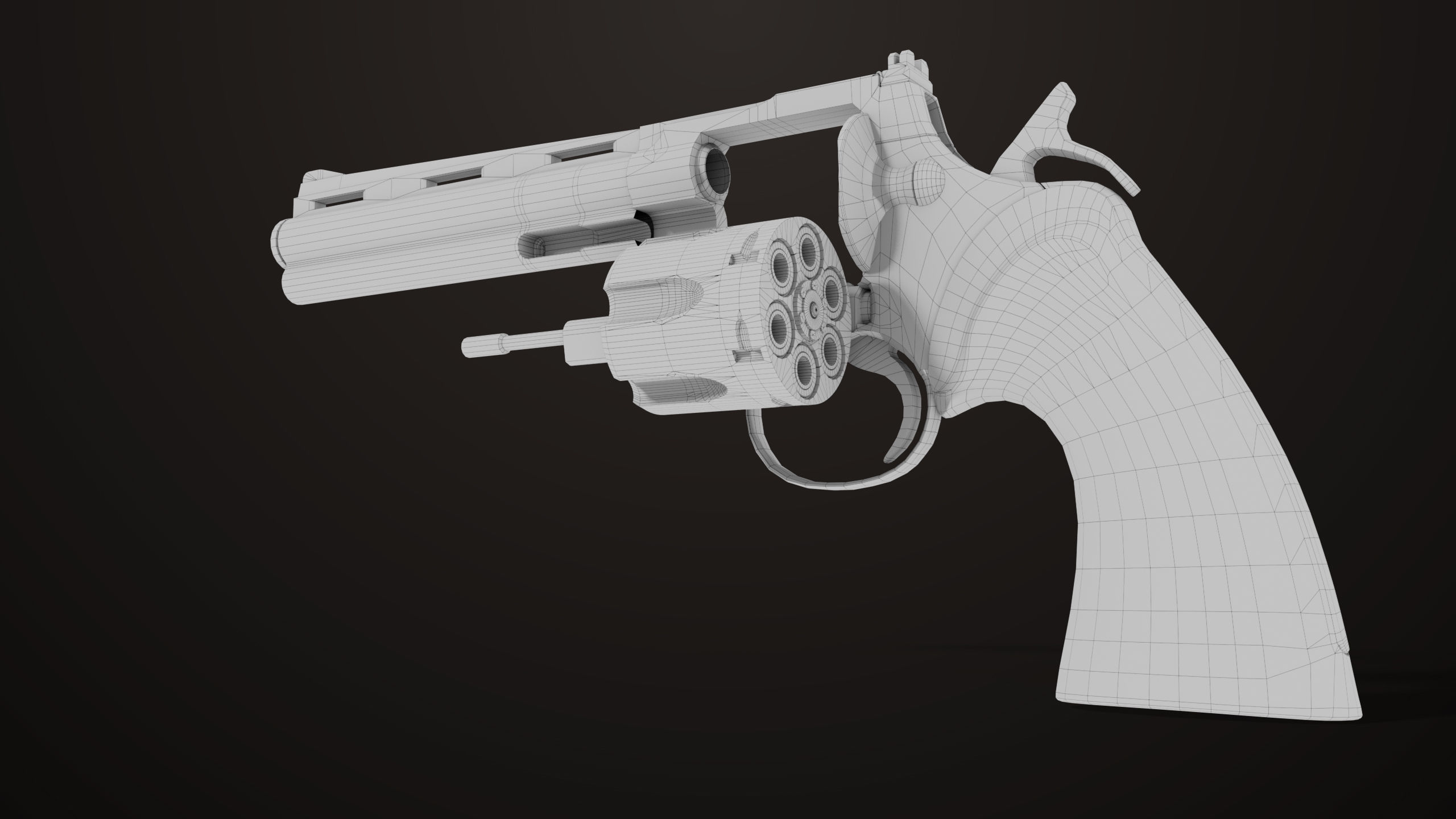 Revolver 05 Silver Colt Python All PBR Unity UE Textures Low-poly 3D model_32