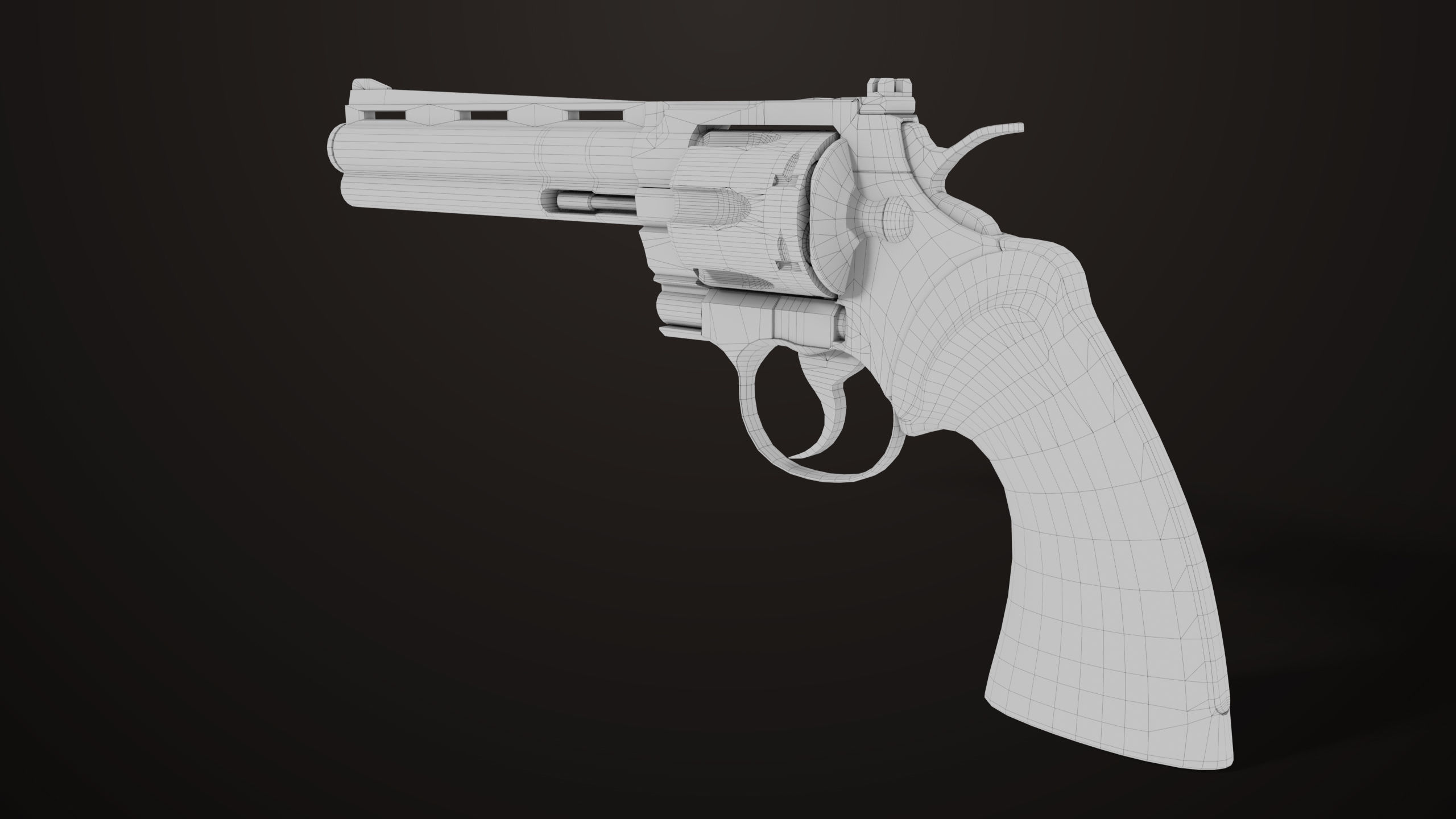 Revolver 05 Silver Colt Python All PBR Unity UE Textures Low-poly 3D model_21