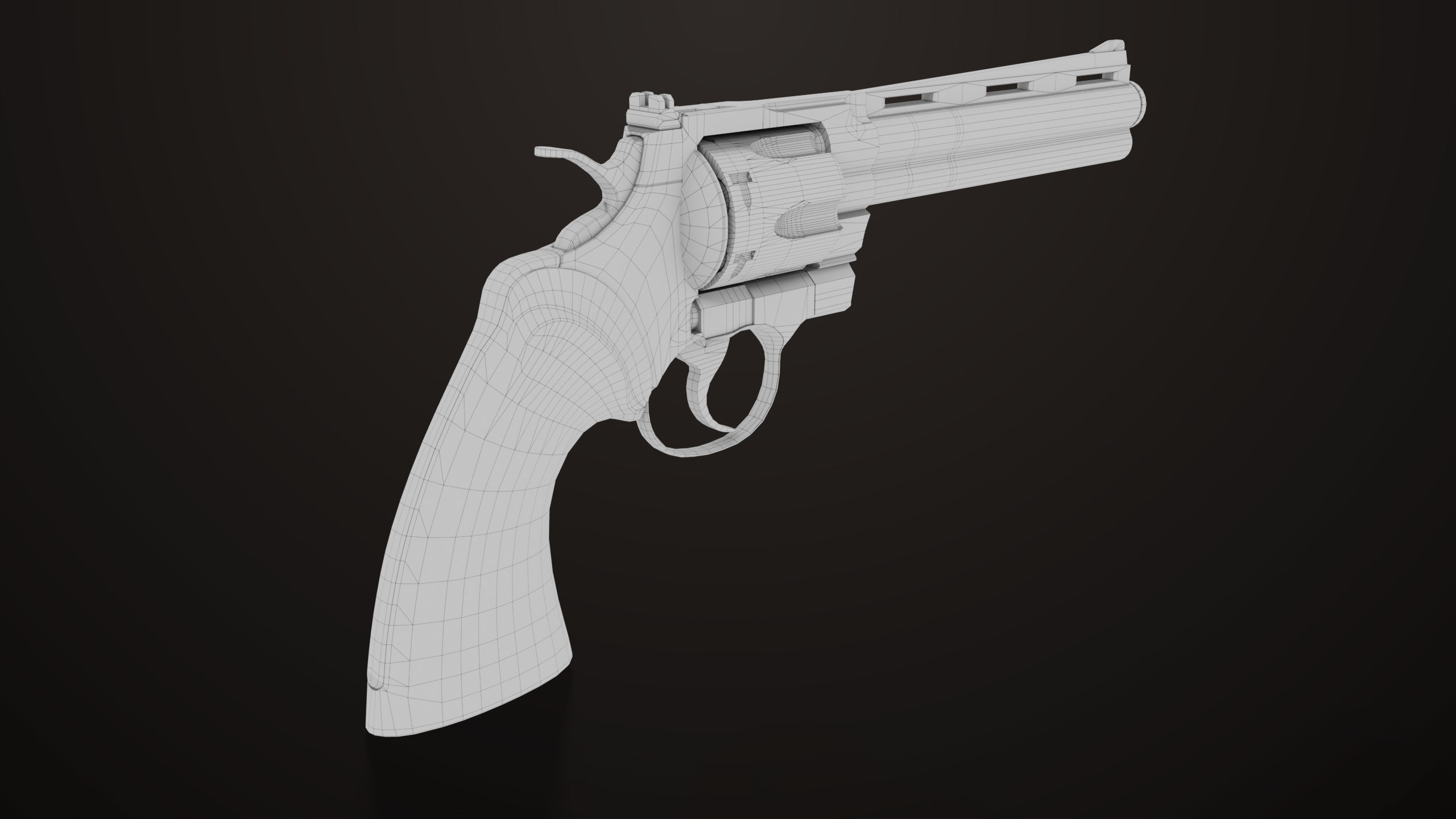 Revolver 05 Silver Colt Python All PBR Unity UE Textures Low-poly 3D model_18