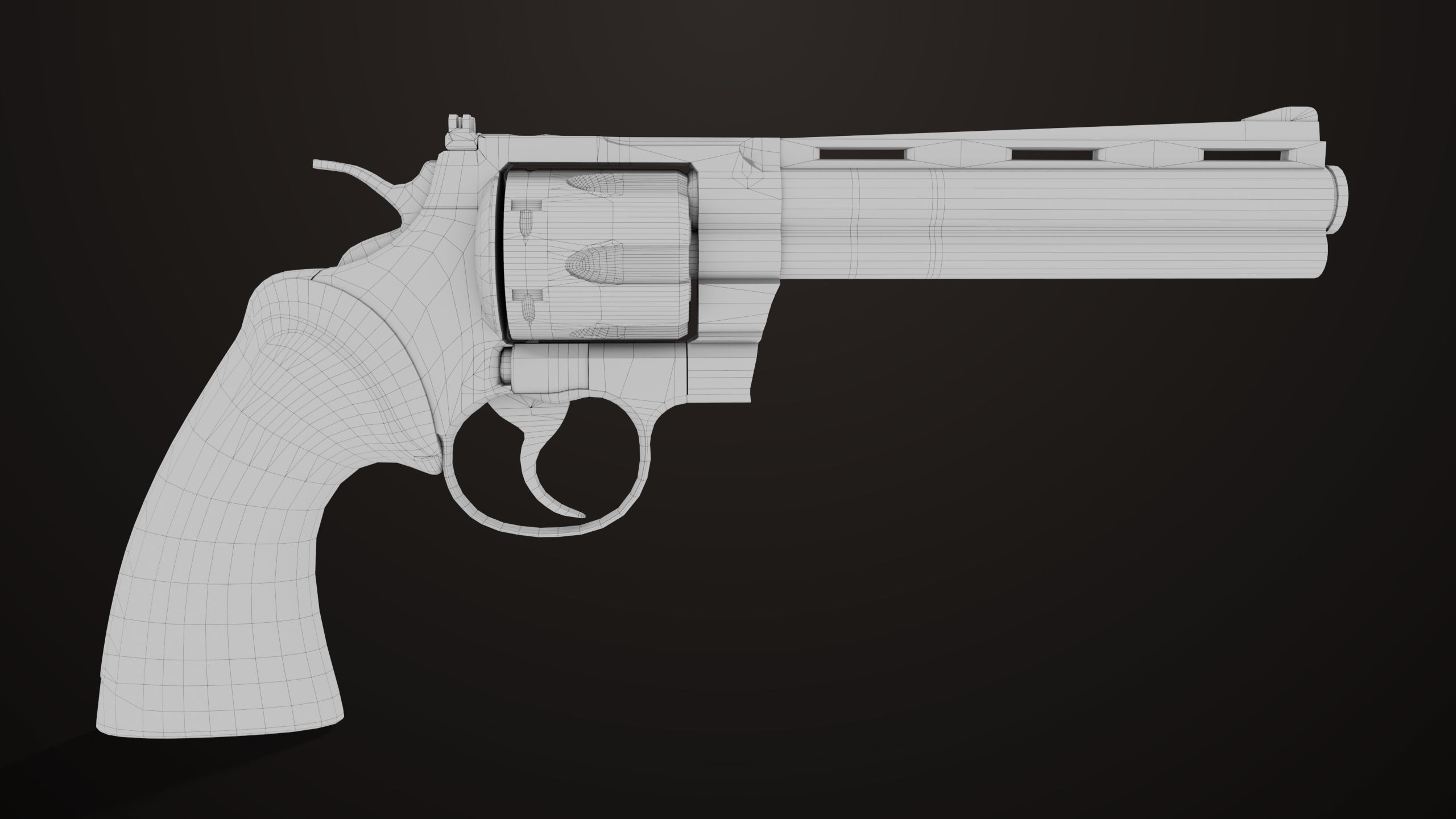 Revolver 05 Silver Colt Python All PBR Unity UE Textures Low-poly 3D model_20
