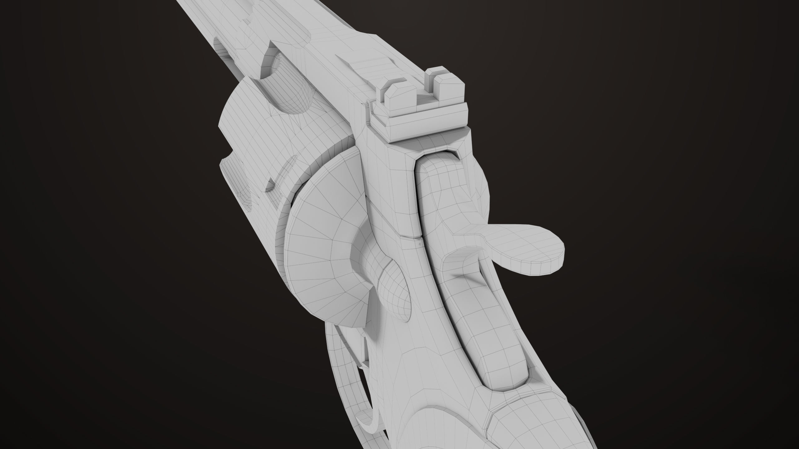 Revolver 05 Silver Colt Python All PBR Unity UE Textures Low-poly 3D model_24