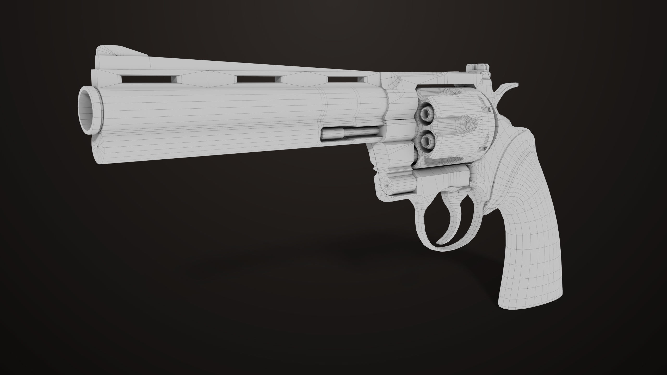 Revolver 05 Silver Colt Python All PBR Unity UE Textures Low-poly 3D model_25