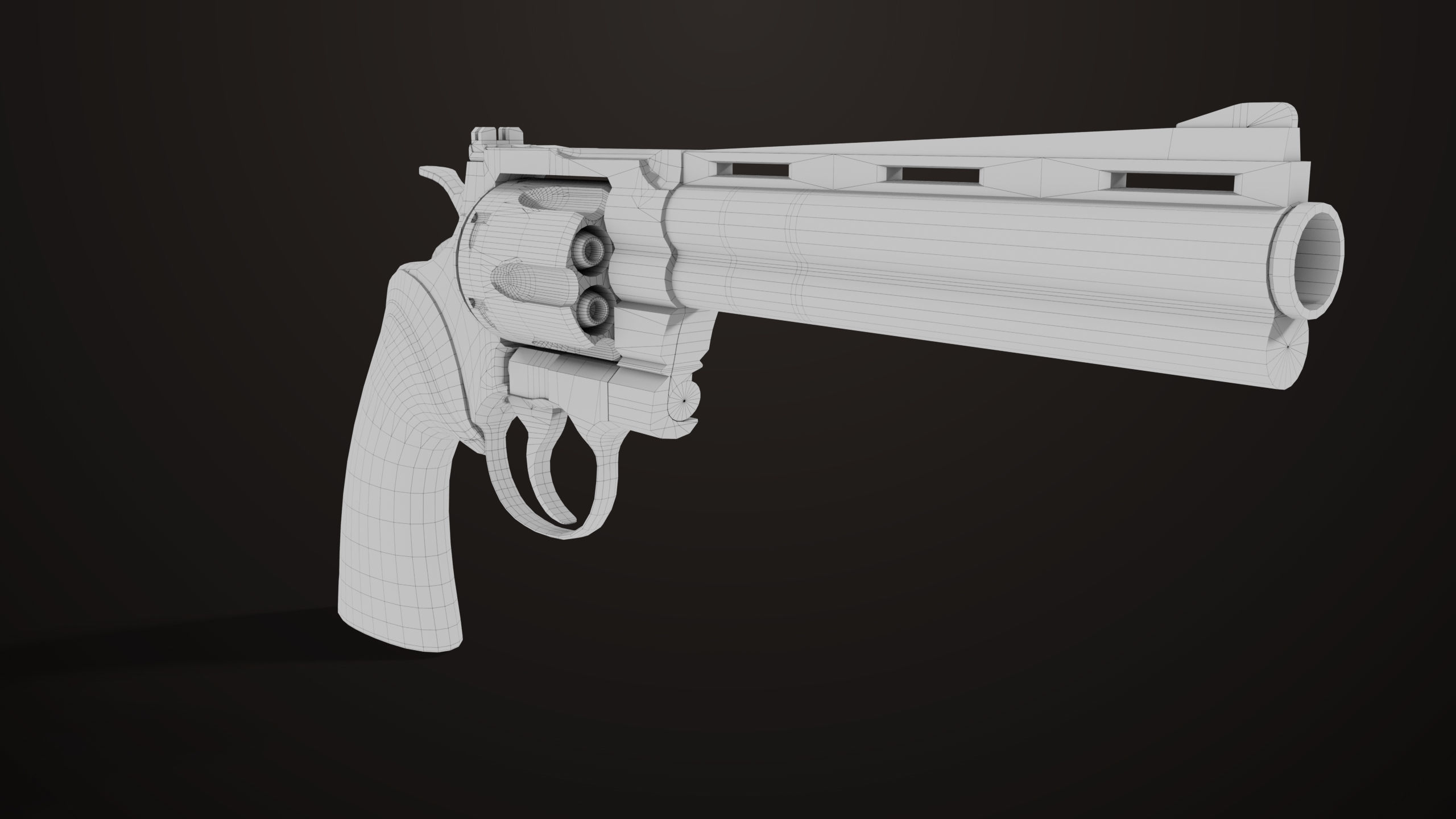 Revolver 05 Silver Colt Python All PBR Unity UE Textures Low-poly 3D model_26