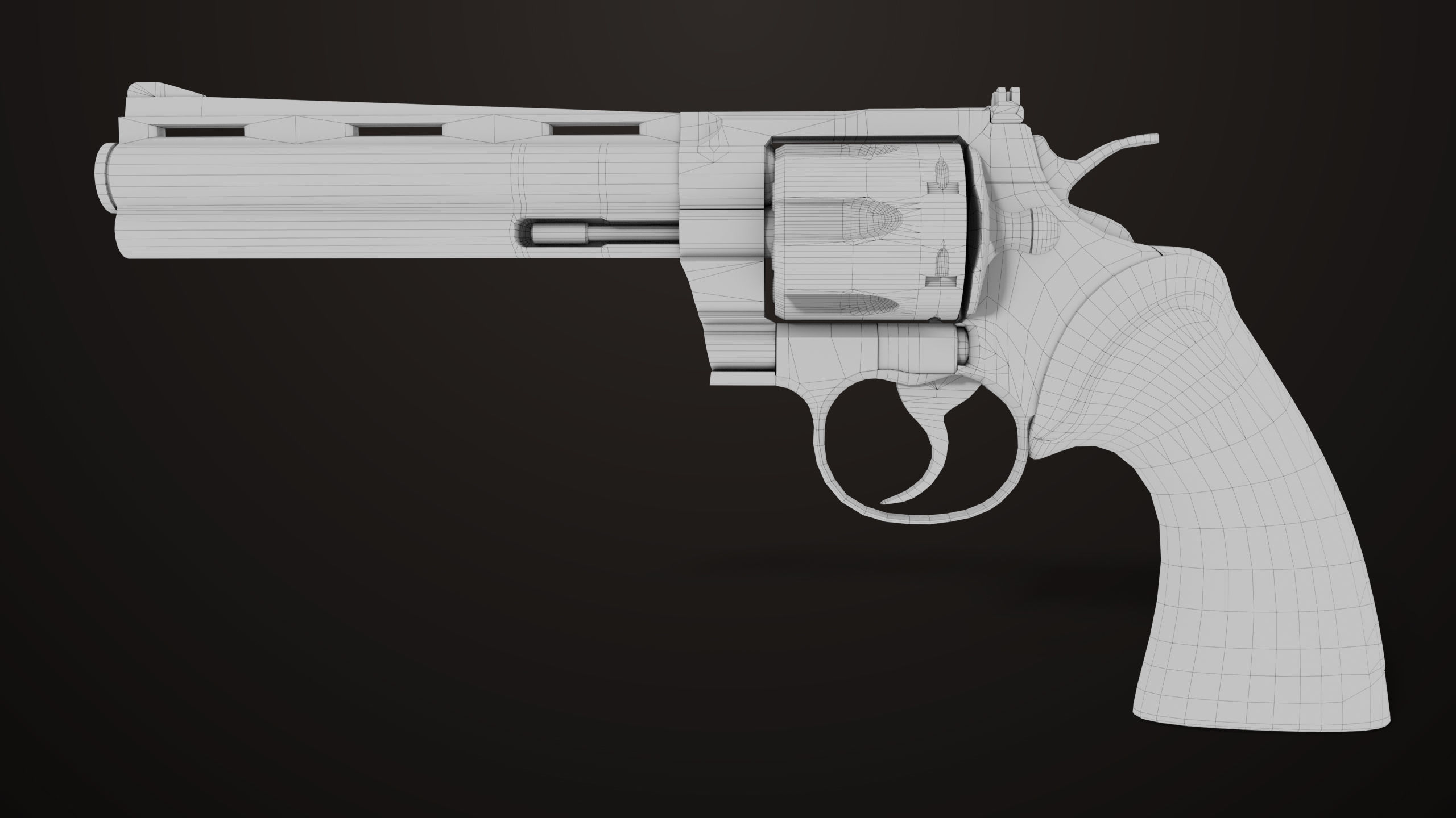 Revolver 05 Silver Colt Python All PBR Unity UE Textures Low-poly 3D model_19