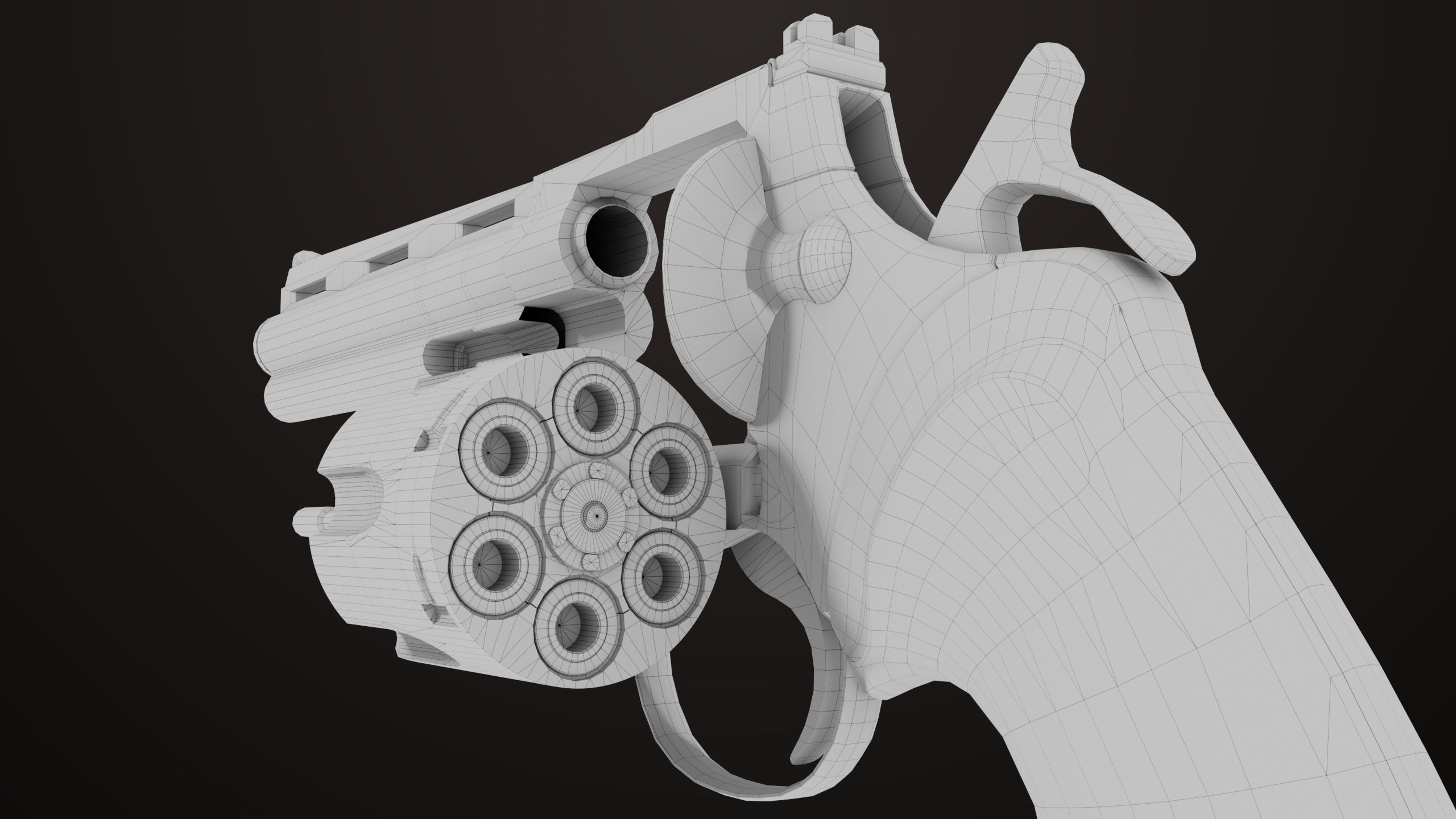 Revolver 05 Silver Colt Python All PBR Unity UE Textures Low-poly 3D model_30