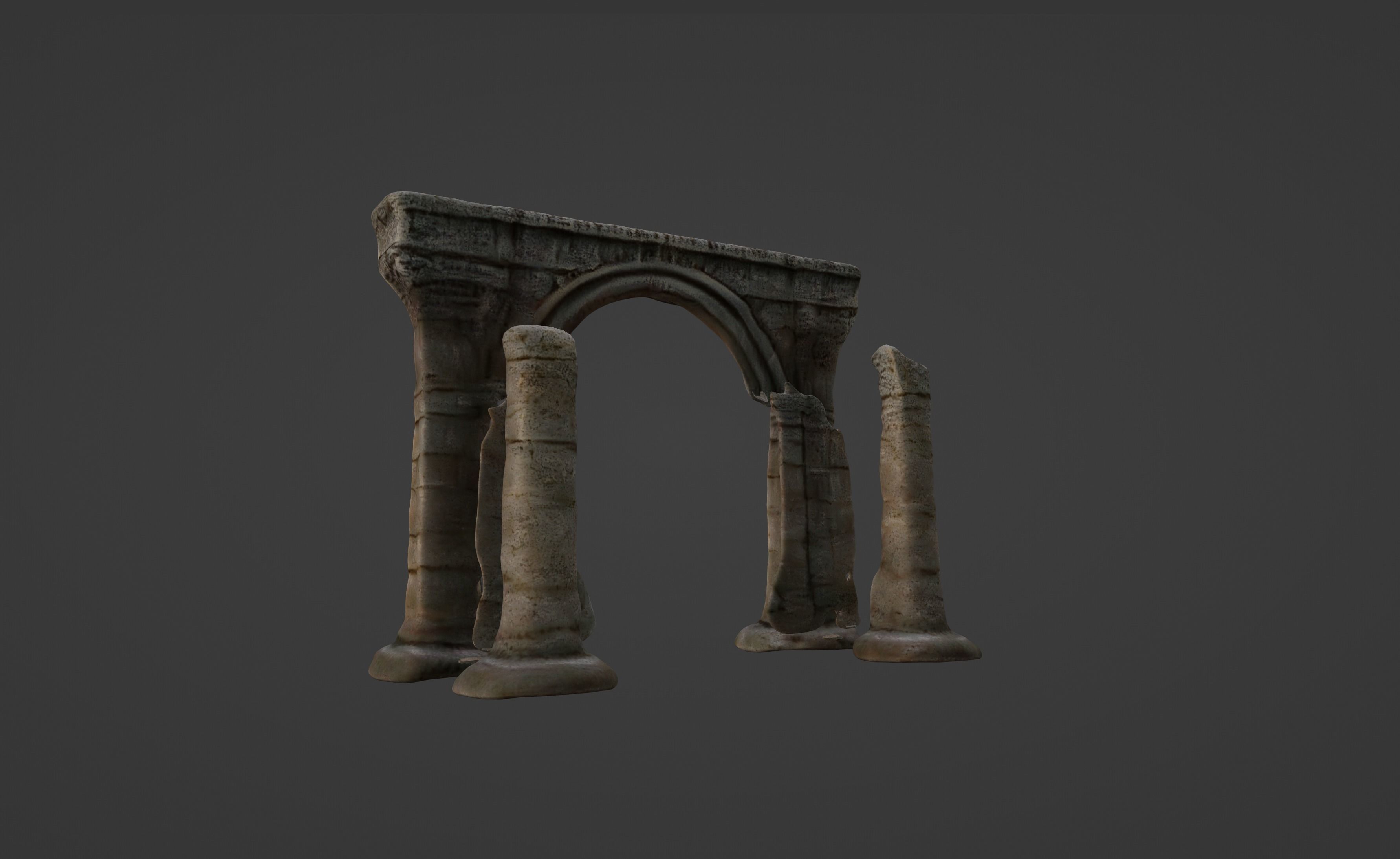Archaic Pillars Ancient Ruins 3D model_6
