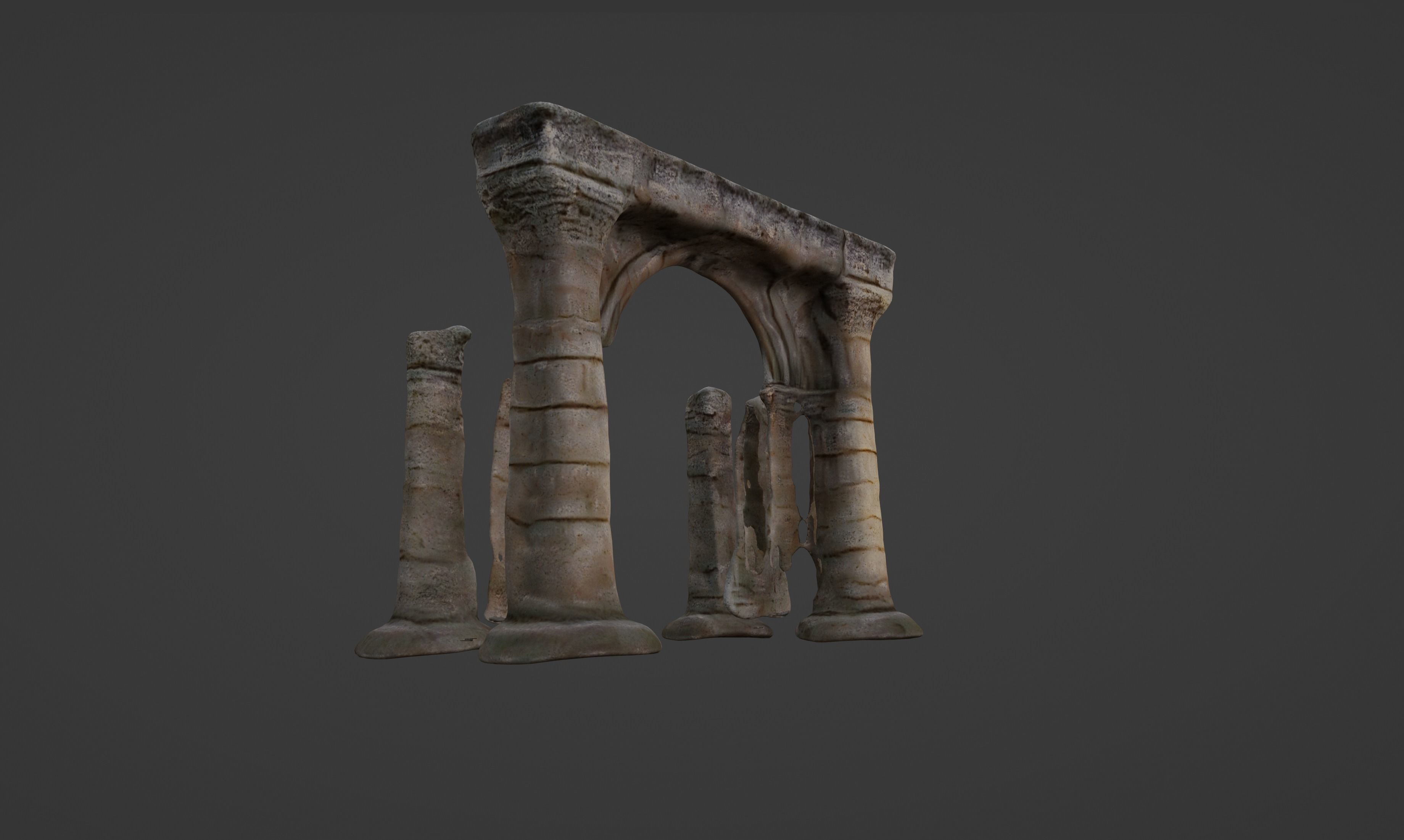 Archaic Pillars Ancient Ruins 3D model_8