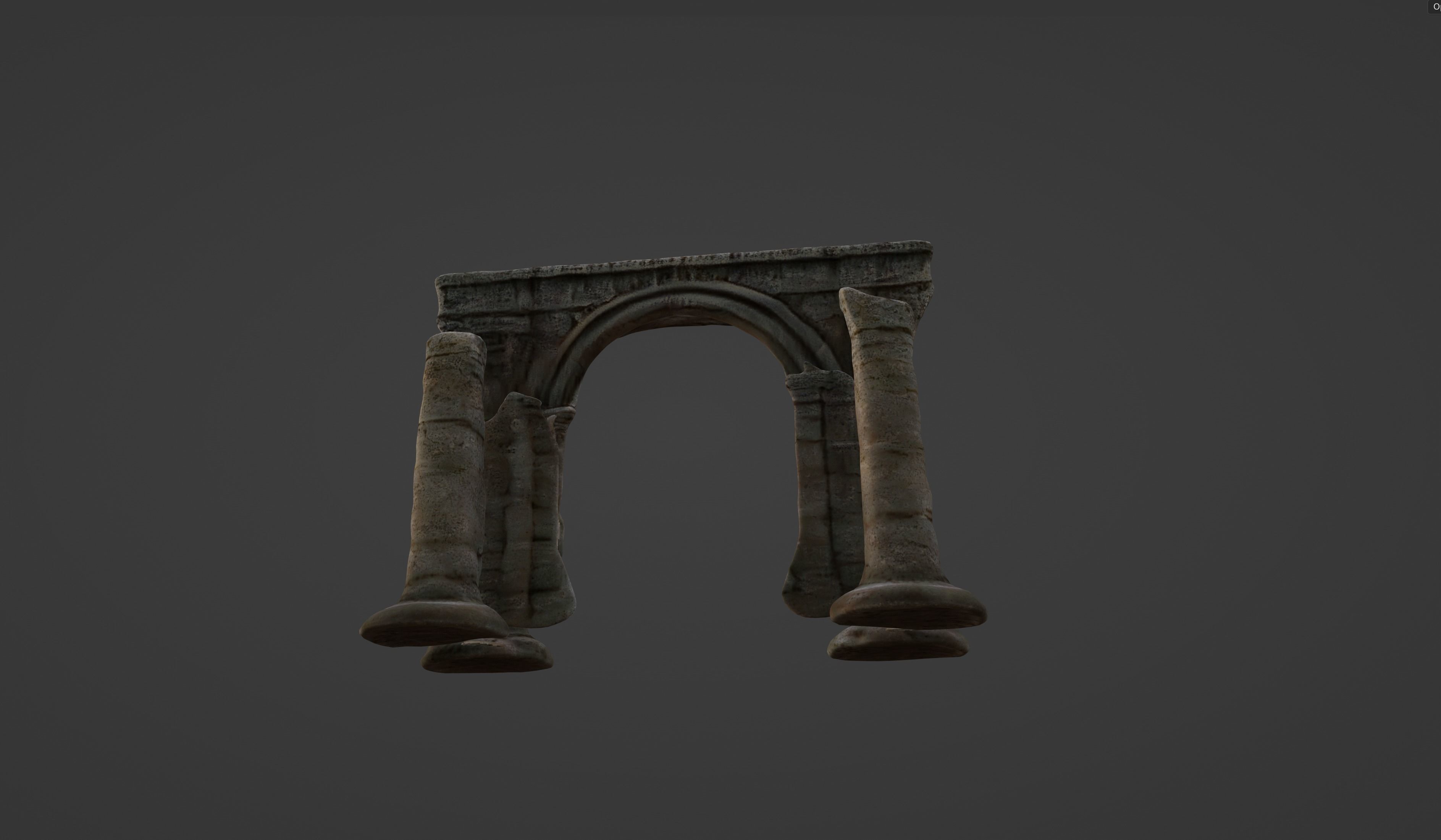 Archaic Pillars Ancient Ruins 3D model_10