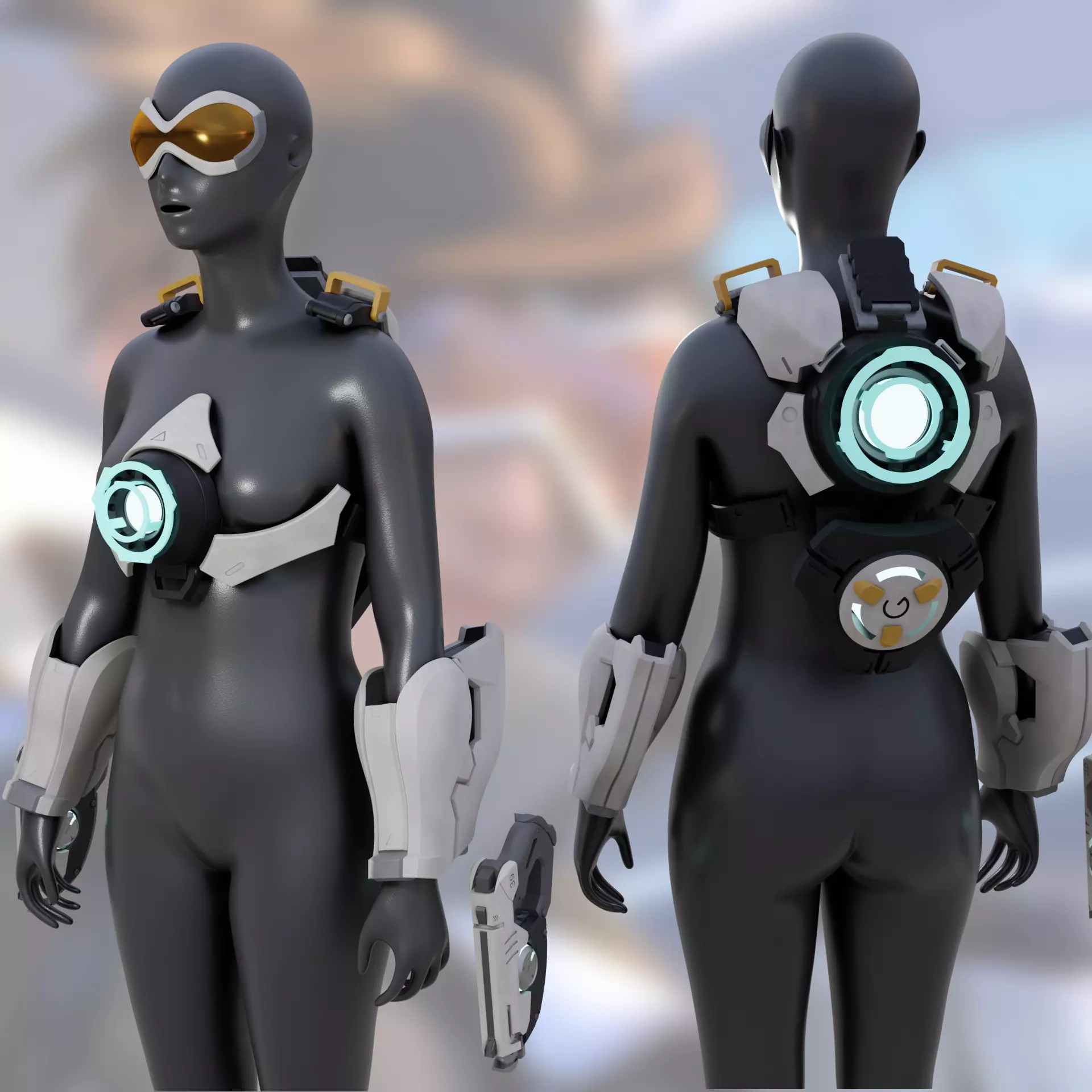 OVERWATCH TRACER COSPLAY kit 3D print model