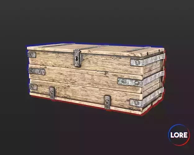 Medieval Crude Furniture Chest Low-poly 3D model