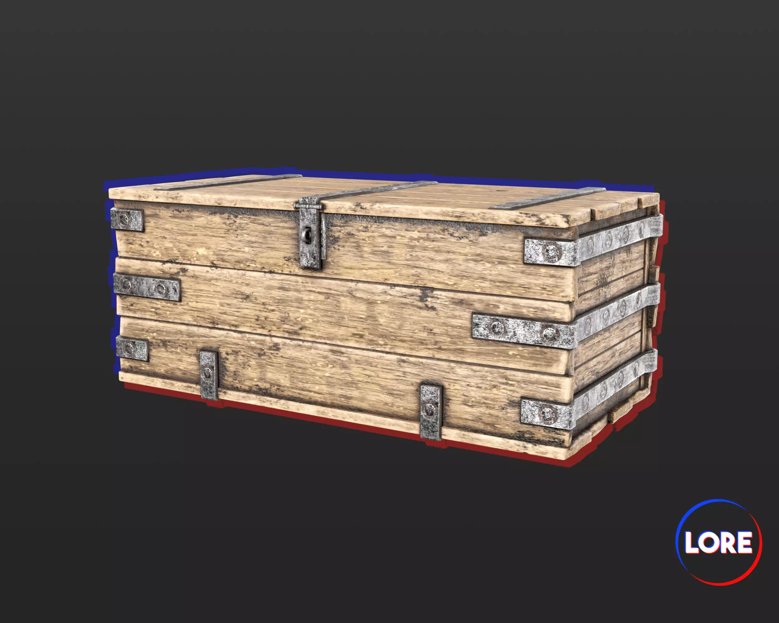 Medieval Crude Furniture Chest Low-poly 3D model