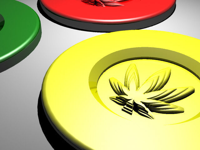 A cannabis themed coaster 3D print model_3