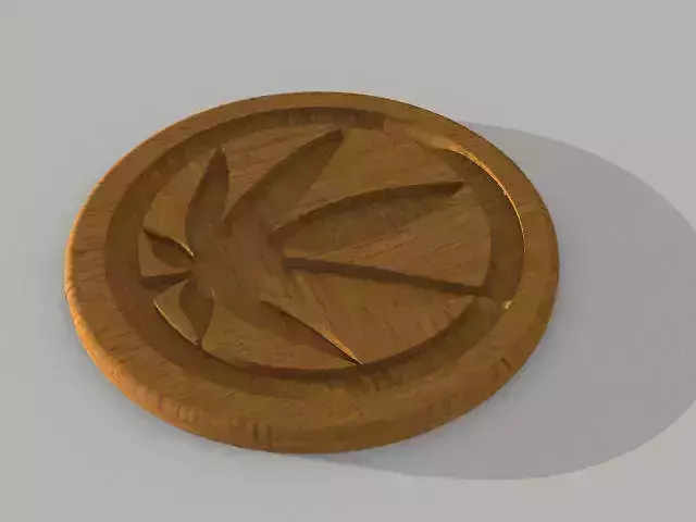 A cannabis themed coaster