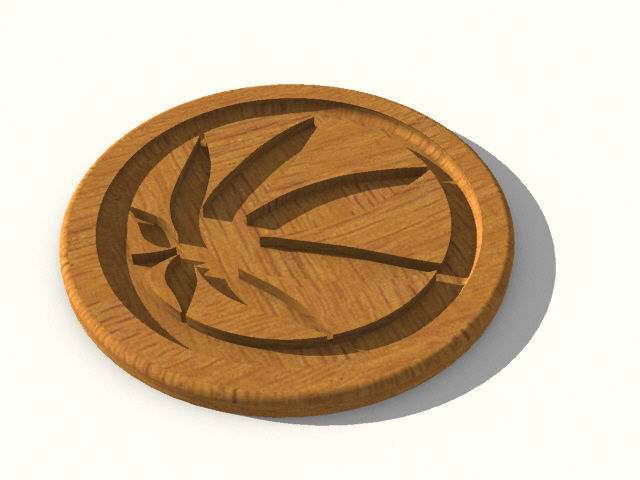 A cannabis themed coaster 3D print model_3