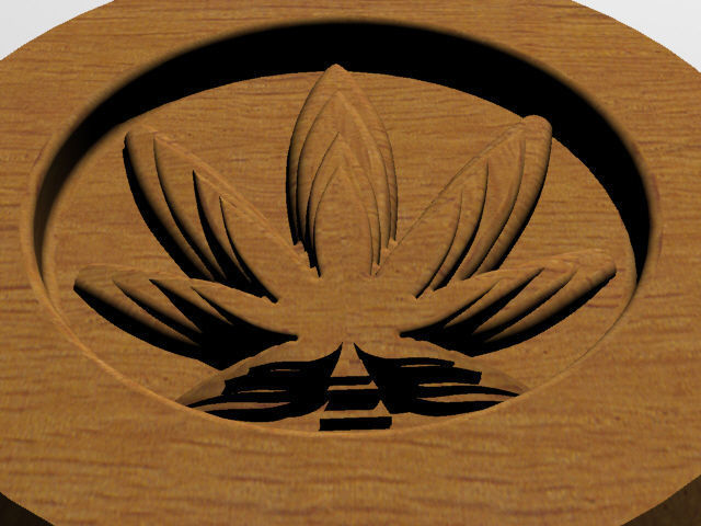 A cannabis themed coaster 3D print model_5