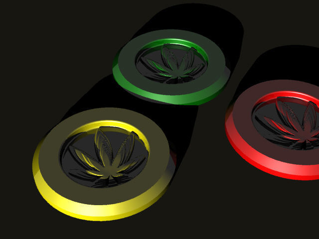 A cannabis themed coaster 3D print model_4