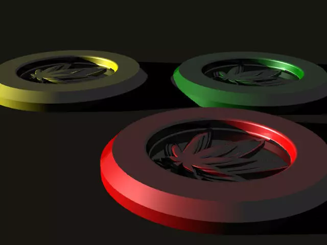 A cannabis themed coaster 3D print model_0