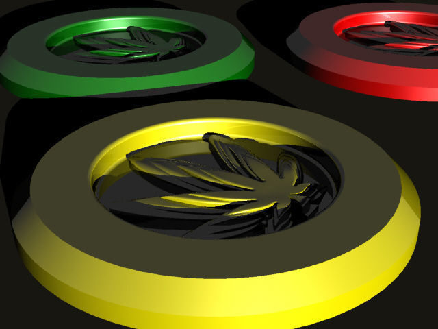 A cannabis themed coaster 3D print model_2