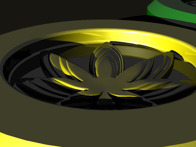 A cannabis themed coaster 3D print model_3